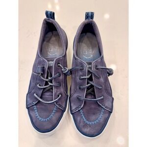 Sperry Crest Vibe Navy Leather Slip On Sneakers STS88485 Womens 8